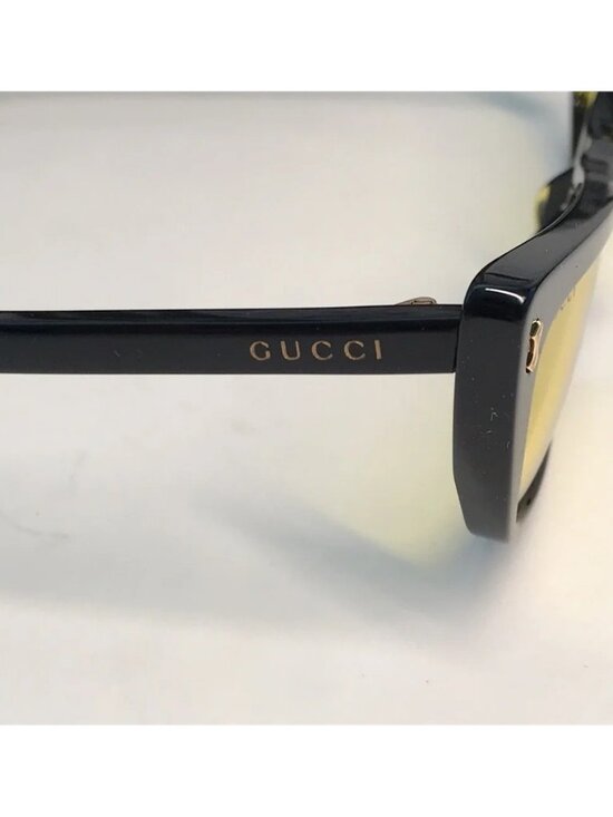 New Authentic Gucci GG626S 002 Sunglasses – Black Frame with Yellow Lenses ✨ main image 2